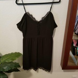 Black Lace off-the Shoulder Mini Dress